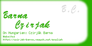 barna czirjak business card